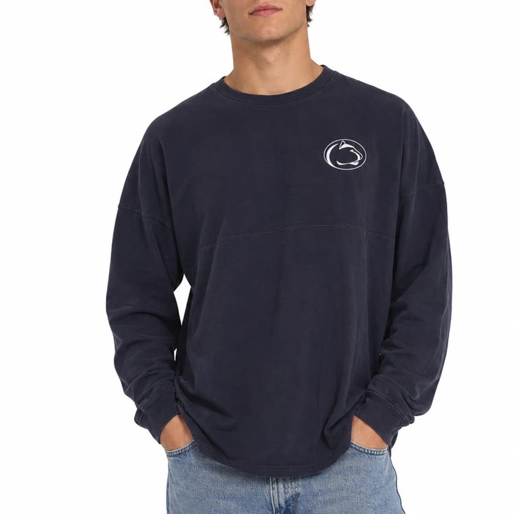Penn State Nittany Lions Sweatshirt Mens Medium Navy Pressbox Cotton Crew Neck